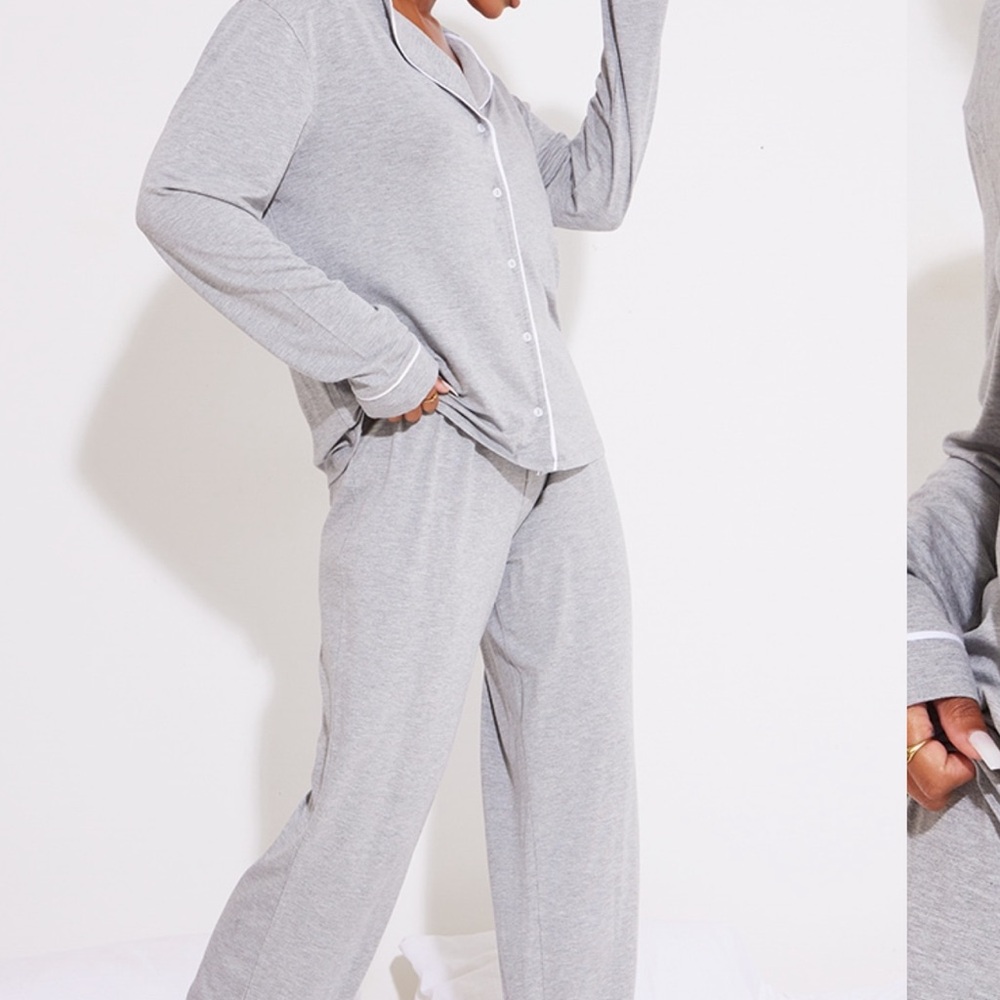 PrettyLittleThing Light Gray Pajama Set